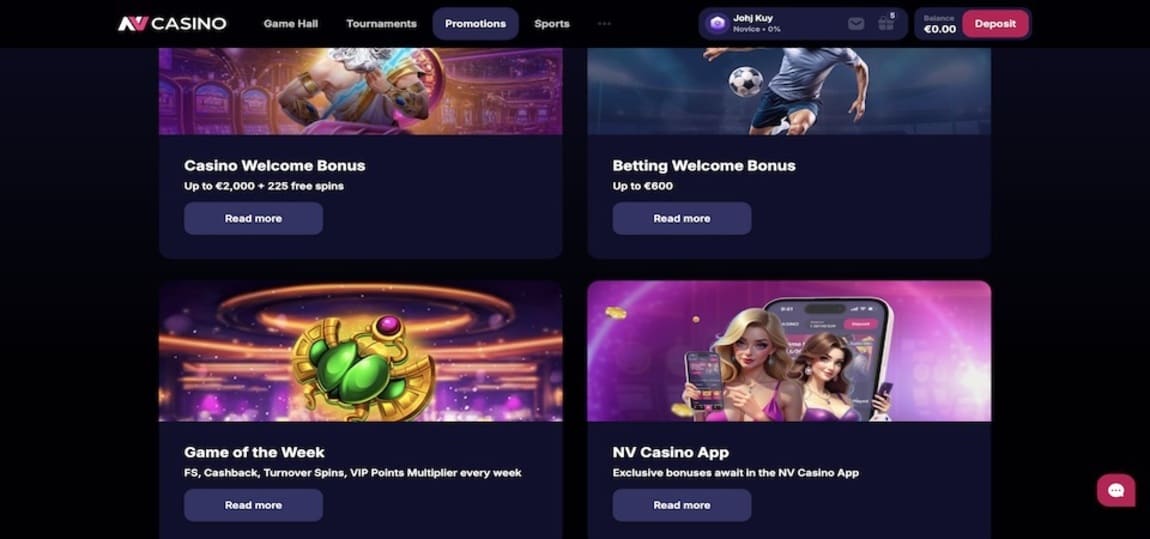Bonussen van NV Casino